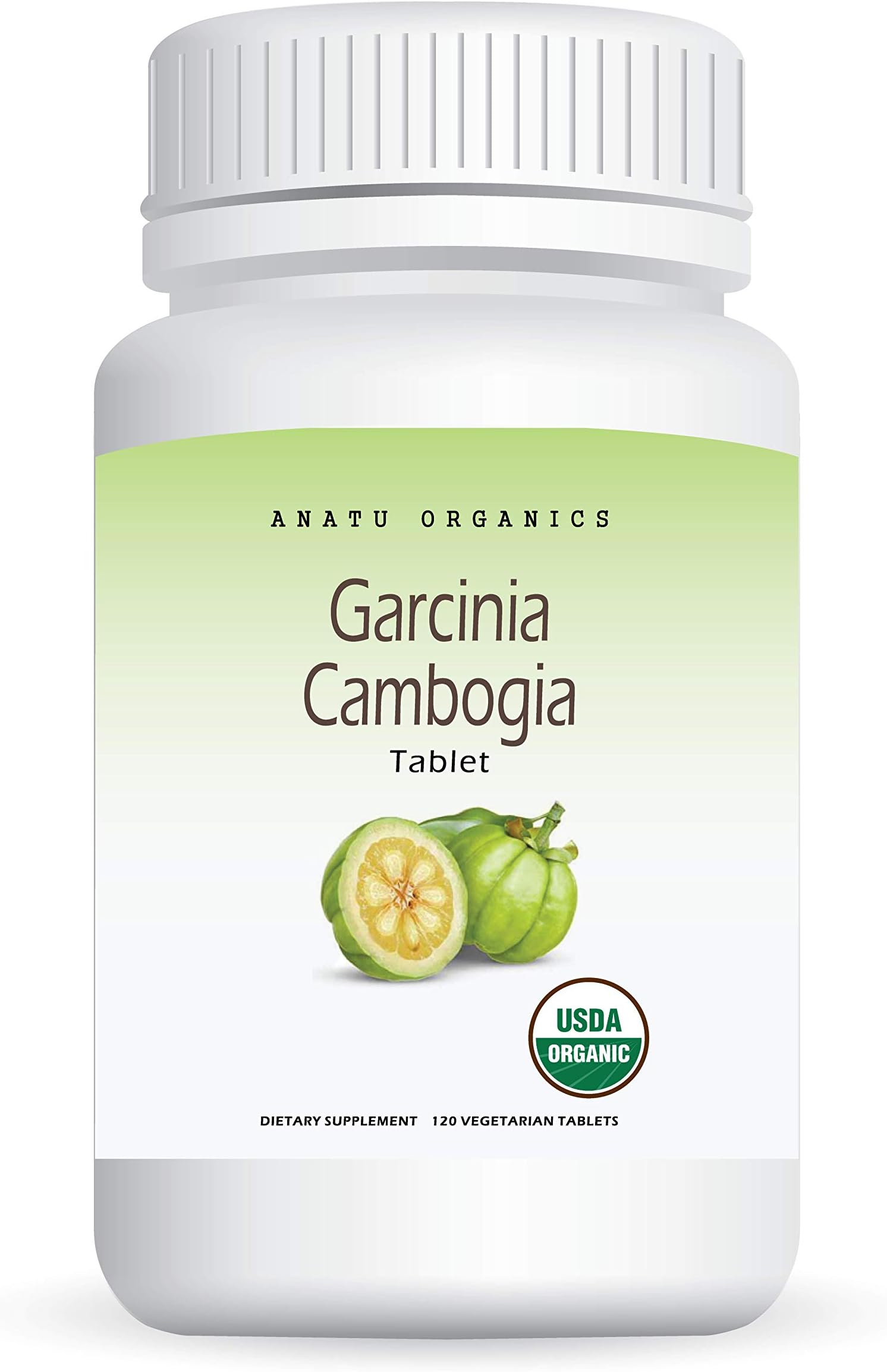 USDA Organic Garcinia Cambogia to Suppress Appetite, Lose Weight, Burn Fat, Boost Metabolism. 120 Vegetarian Tablets.