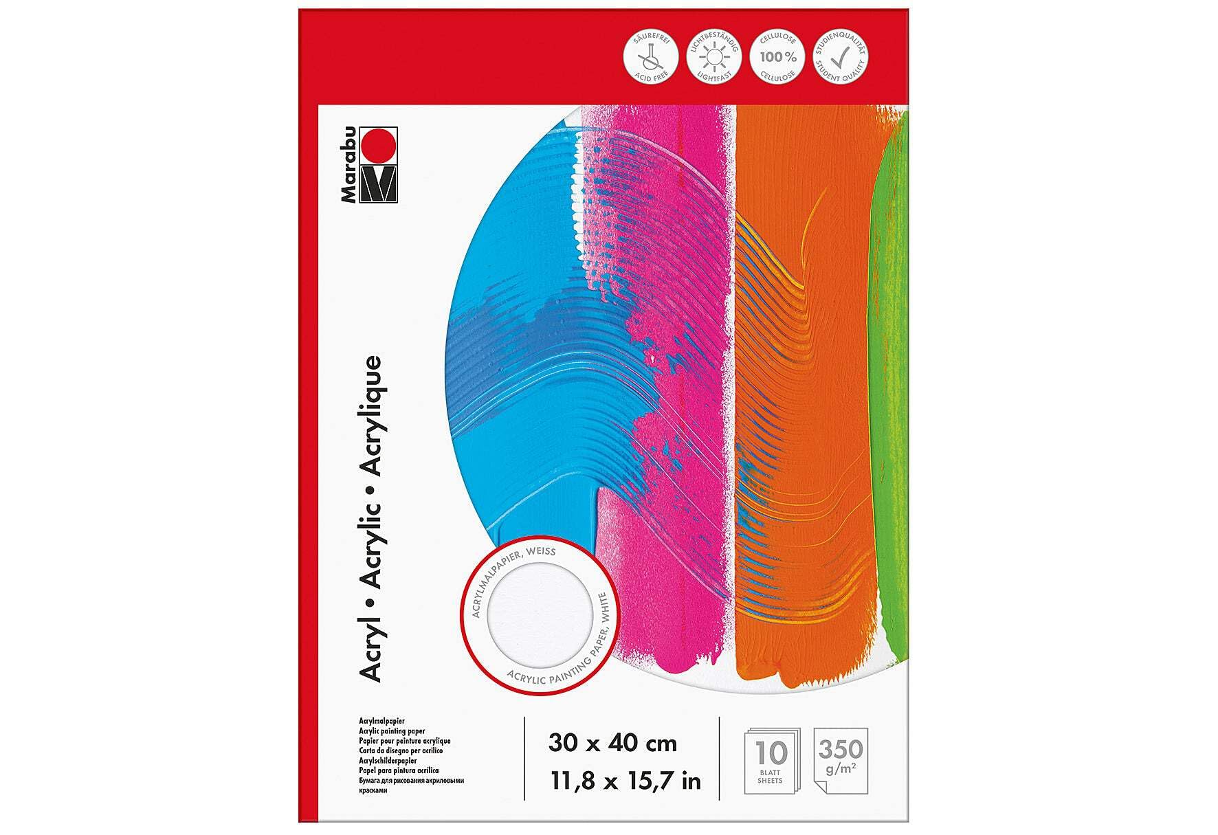 Marabu 161200013 Paint Pad with acrylic colours, 30 x 40 cm - 360 g