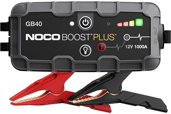 NOCO Boost Plus GB40 1000A UltraSafe Car Battery Jump Starter, 12V Battery Pack, Battery Booster, Jump Box, Portable Charger and Jumper Cables for 6.0L Gasoline and 3.0L Diesel Engines, Gray
