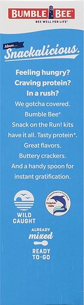 BUMBLE BEE SNACK ON THE RUN RANCH TUNA SALAD WITH CRACKERS KIT, READY TO EAT SPOON INCLUDED WILD CAUGHT TUNA SHELF STABLE & CONVENIENT PROTEIN SNACK- 3.5 OZ