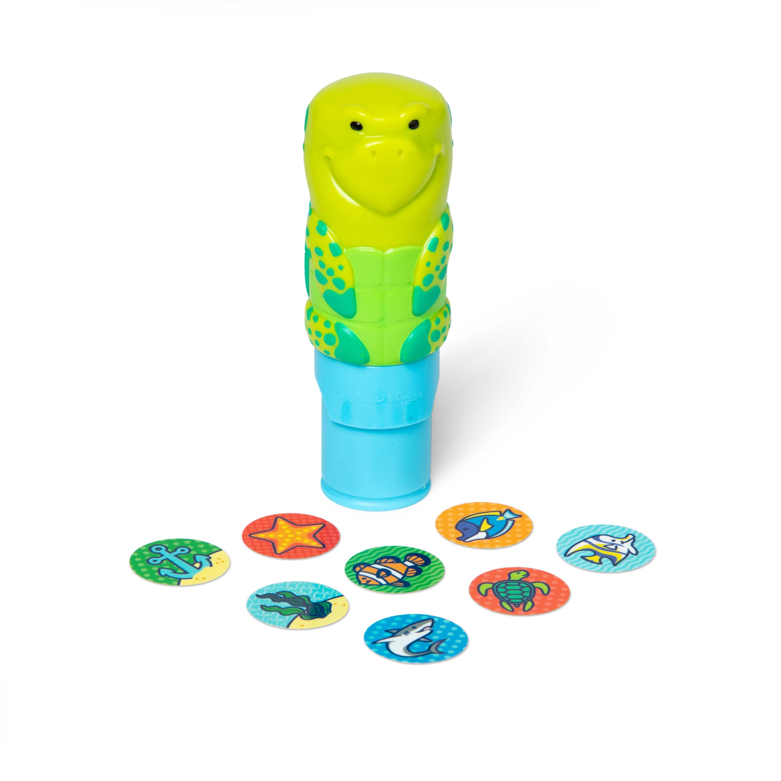 Melissa & Doug Sticker Wow!™ 24-Page Activity Pad and Sticker Stamper, 300 Stickers, Arts and Crafts Fidget Toy Collectible Character – Sea Turtle - for Kids Ages 3+ - FSC Certified