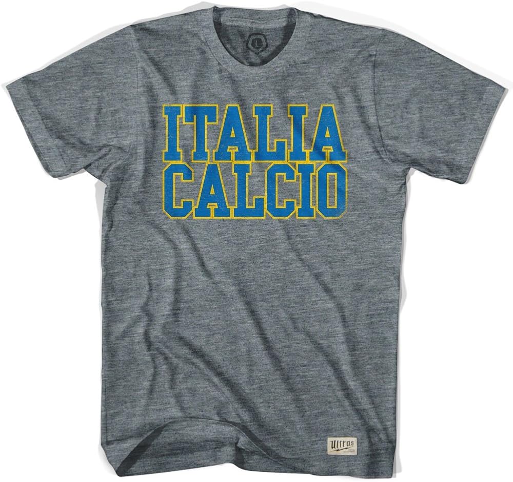 Italy Italia Calcio Nation Soccer Tshirt, Athletic Grey, X Small
