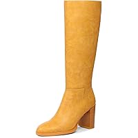 Amazon.com | ZXHYZLZ Women's Wide Calf Campus Boots – Banana