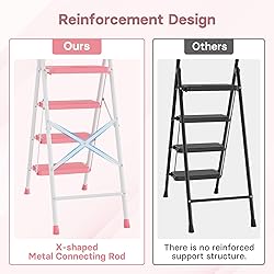 BONTEC 4-Step Ladder, 400lbs Max Load, Folding Step