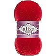 55% Cotton 45% Acrylic Alize Cotton Gold Yarn 1 Skein/Ball 100 gr 360 yds (56-Red)