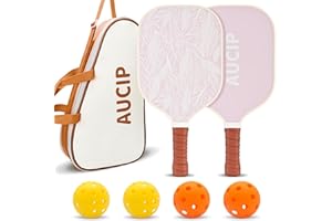 AUCIP Pickleball Paddles, USAPA Approved Cute Pickleball Paddles Set of 2, Polypropylene Honeycomb Core, Fiberglass Pickleball Set with 2 Pickleball Rackets, 4 Balls, 1 Bag for Women