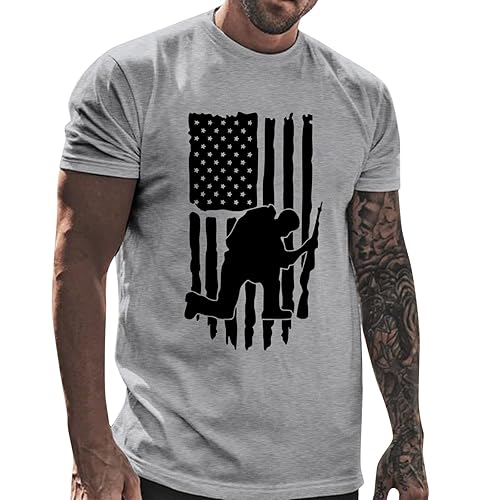 DUOWEI Active Short Sleeve Men Male Spring and Summer Independence