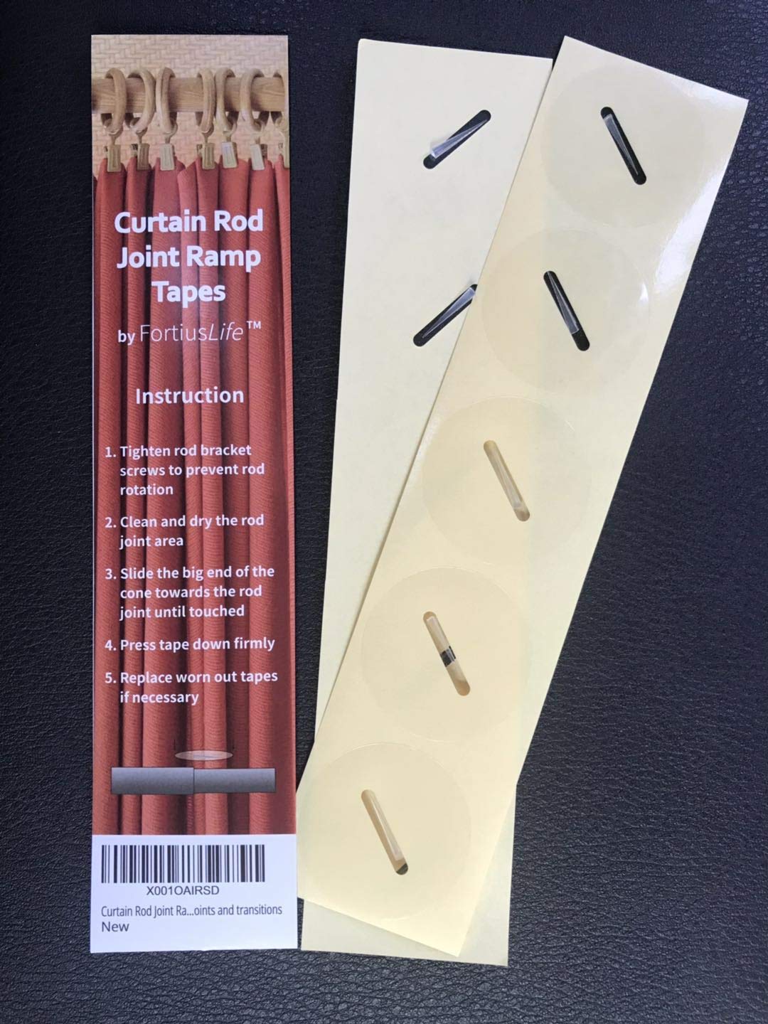 Curtain Rod Joint Ramp Tapes (10 counts) Easy Sliding Curtain Rod