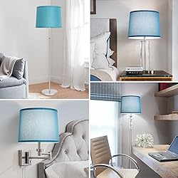 Lampshades Set of 2, Blue Lamp shades for Table