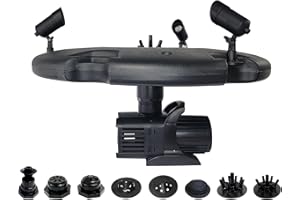 HALF OFF PONDS Floating Fountain – 1.5 HP Pond Aerator, 200' Cord – 12,500 GPH Water Pump – 11 Spray Patterns - Energy-Efficient - Color-Changing LED Lights, Large Ponds, Lakes & Water Gardens