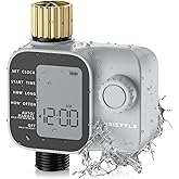 [All-New 2027] Sprinkler Timer with Brass Inlet, Unistyle Programmable Water Timer for Garden Hose, IP55 Waterproof Hose Timers with Manual and Automatic Irrigation Timers Yard Lawn Patio Heavy Duty