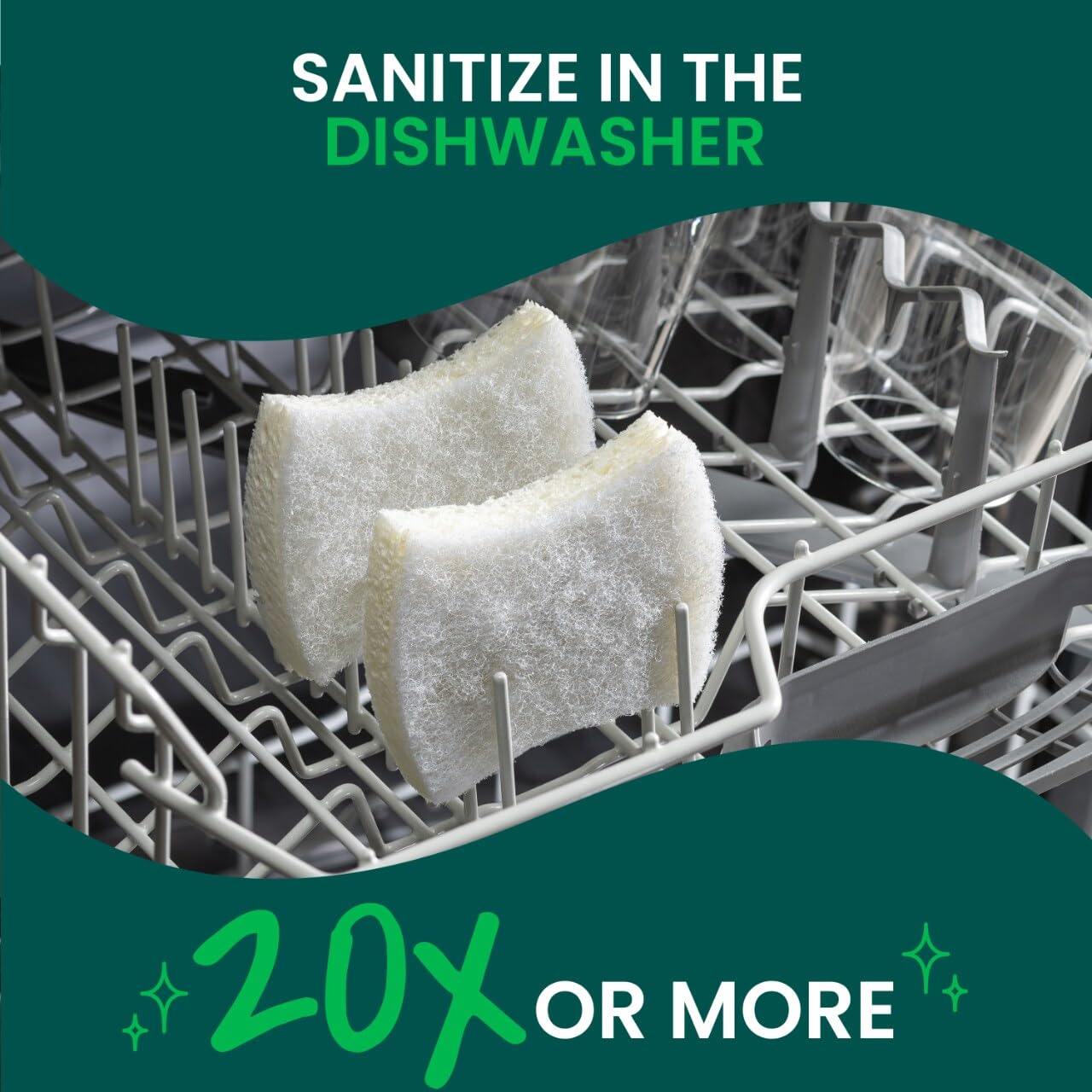 Scotch-Brite Greener Clean? Non-Scratch Scrub Sponge, 6 Pack, 6 Units per Case