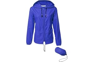 Avoogue Raincoat Women Lightweight Waterproof Rain Jackets Packable Outdoor Hooded Windbreaker