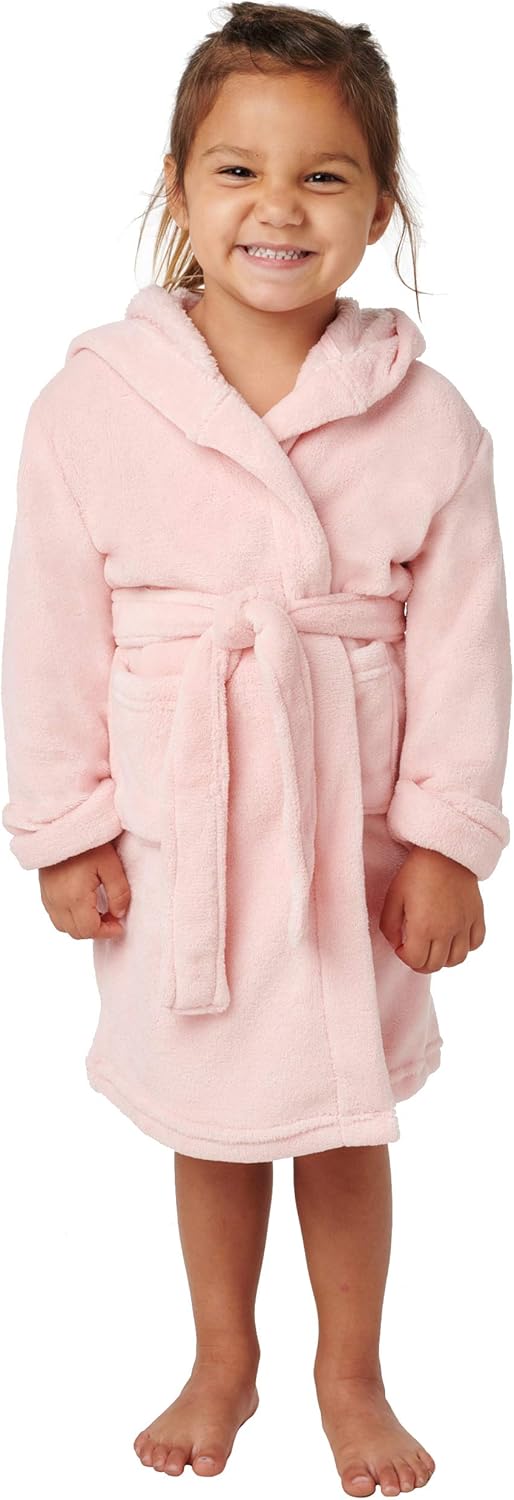 Alexander Del Rossa Kid's Soft Fleece Robe with Hood, Boys and Girls Bathrobe: Clothing