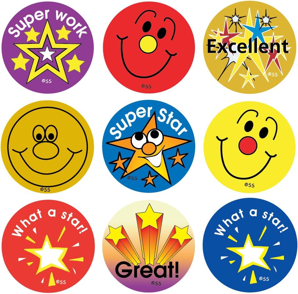 Sticker Solutions Stars And Smiles Reward Stickers Pack Of 180 Amazon Co Uk Office Products