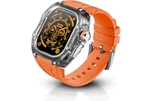 RYUEUYA Rugged Case with Band for Apple Watch Ultra 3/2/1 49mm, Translucent Heavy Duty Case with Military Sport Strap for Men, Tactical Grade Shockproof Bumper Cover for iWatch, T-OR