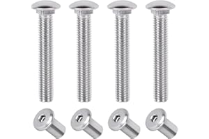 KISHYA 4 Pcs Trailer Hasp Bolt Kit for Trailer Cam Action Hasp, Trailer Hasp Bolt Kit, 2 in Stainless Steel Trailer Hasp Bolt for Cam Bar Lock