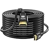 jojobnj HDMI Cable 50ft, 4K@60Hz, 18Gbps High Speed HDMI 2.0 Cord, Ultra HD,Ethernet Audio Return,Video 4K,1080p,3D,Arc, HDR Compatible with Xbox,PS5/PS4,HDTV,Laptop ect(Black)