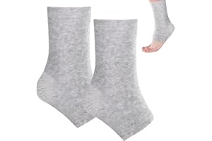 ROBOHOOK Bamboo Anti Fatigue Socks,Compression Bamboo Foot Sleeves,Soft Compression Bamboo Socks,for Arch Support,Swelling of Feet and Ankles (Gray)