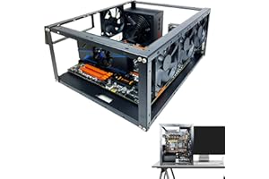 DIY Computer Motherboard - Case Rack Open Frame, Chassis Bracket Aluminium Cooling Fan Stand for Heat Dissipation, Portable B