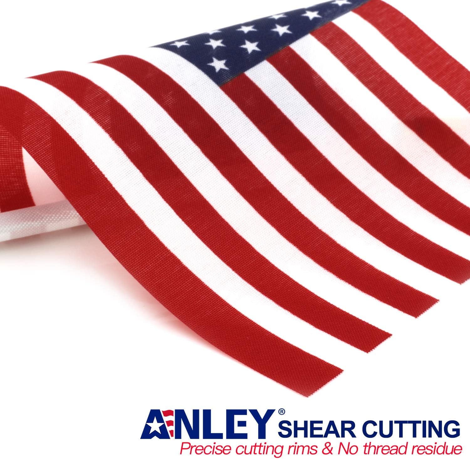 ANLEY USA Deluxe Desk Flag Set - 6 x 4 inch Miniature American US Desktop Flag with 12" Solid Pole - Vivid Color and Fade Resistant - Black Base and Spear Top : Office Products