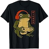 Japanese Gamer Frog Art Men Women Boys Funny Vintage Gaming T-Shirt