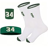 NIUNEW 4 Pcs Basketball Accessories Socks for Boys and Girls-Basketball Sweatbands Wristbands Kit-Sport Socks for Kids 6-14
