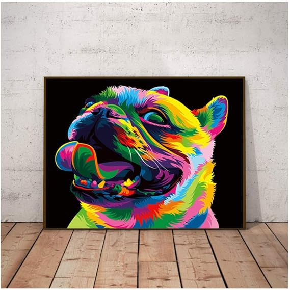 Amazon.com: Yxjj1 Modern Abstract Dog Animal Wall Art Canvas Painting