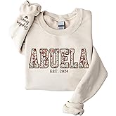 Giantbighands Custom Embroidered Mama Grandma Sweatshirt, Floral Applique Sweatshirts for Women, Gifts for Mama Grandma