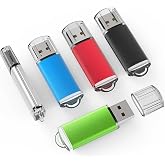 TOPESEL USB Flash Drive 5 Pack 4GB USB 2.0 Flash Drive Memory Stick USB Drive Thumb Drives USB Stick (5 Mixed Colors: Black Blue Green Red Silver)