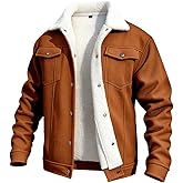 GINGTTO Mens Corduroy Jacket Fleece Lined Trucker Sherpa Winter Coat