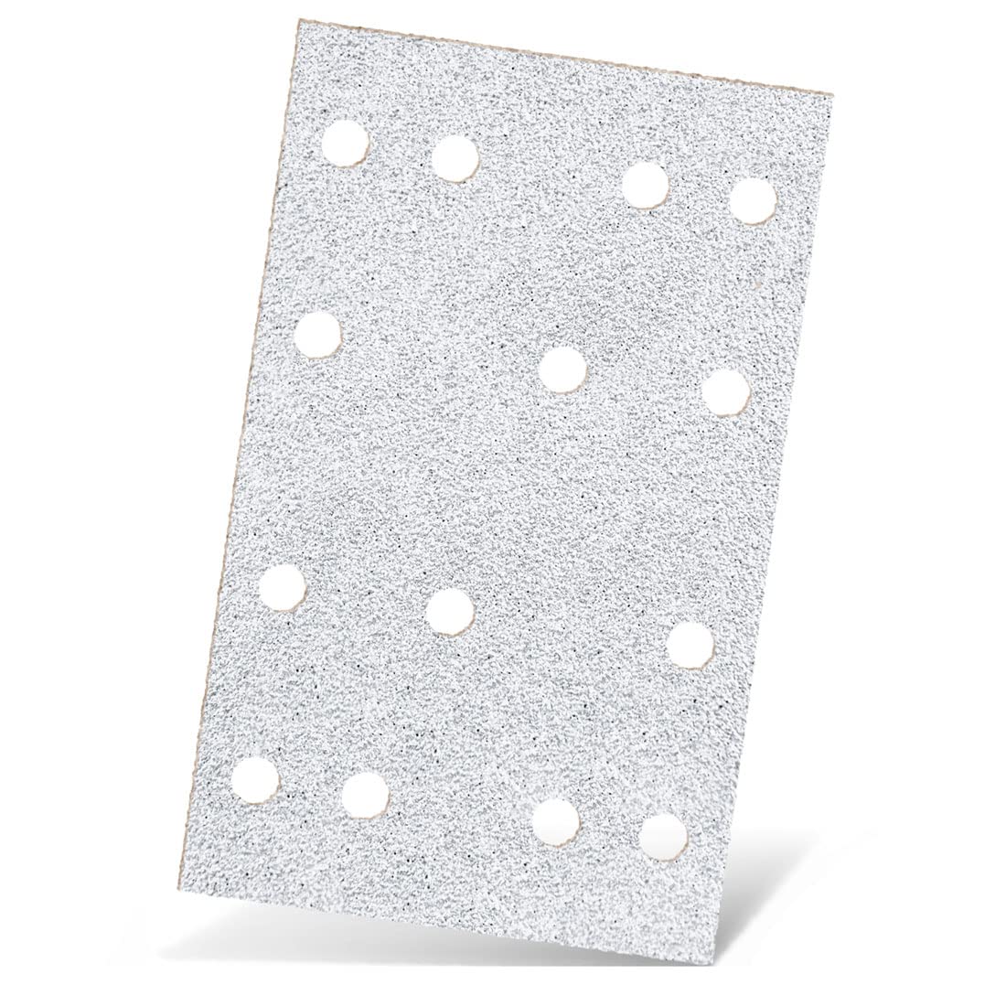 MENZER WHITE Hook & Loop Sanding Sheets, 133 x 80 mm, 14 Holes, f. Orbital Sanders, Aluminium oxide (PU 50) G60