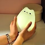 7 Color Change Cute Led Night Light Table Lamp USB rechargeable Silicone Touch Sensor Vibration Bedroom Lamp