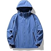 congluoki Men's Waterproof Windbreaker with Removable Hood Lightweight Rain Coats for Casual Hiking Cycling