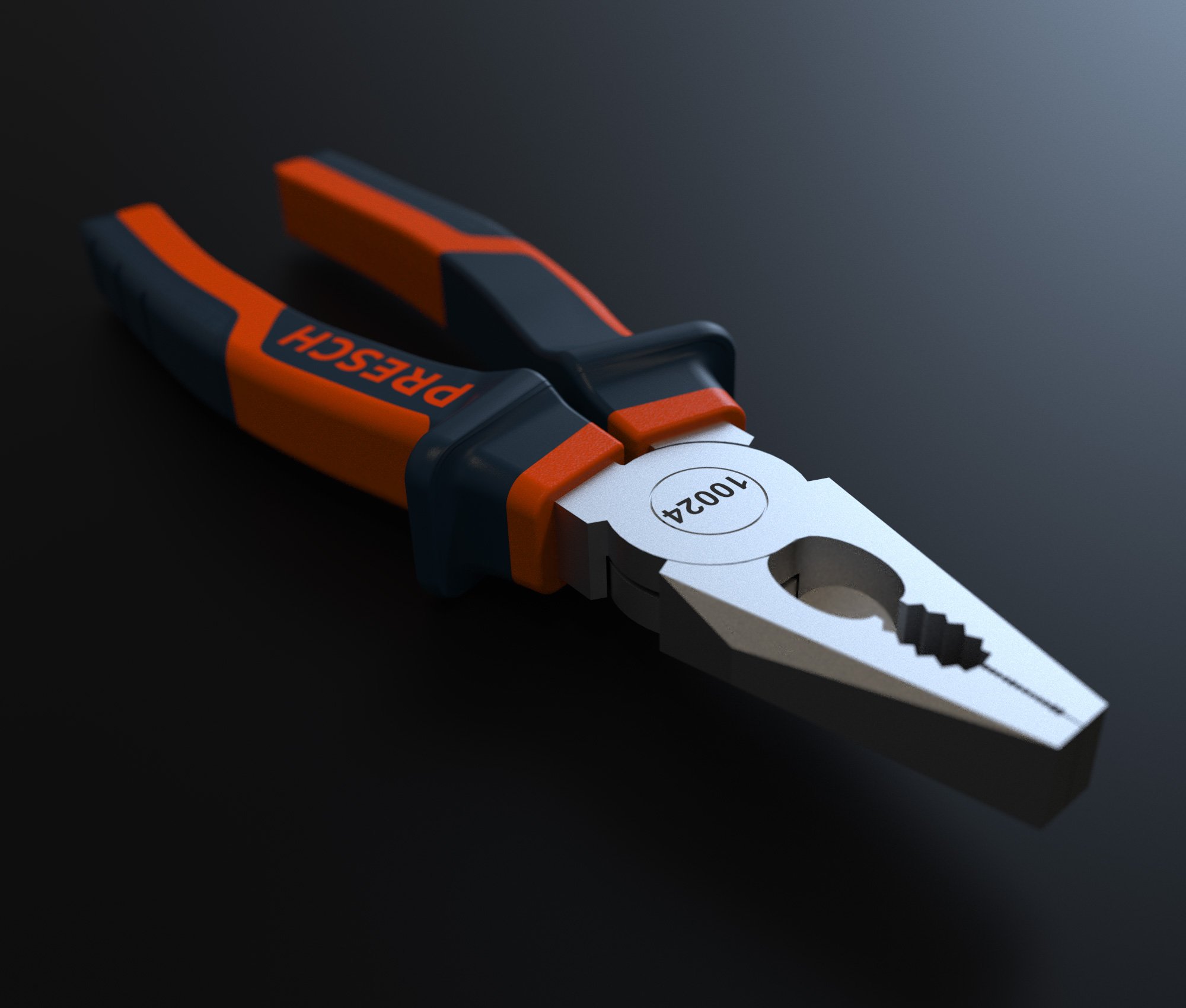 Presch Kombizange 180 mm - Universalzange ölgehärtet aus CR-V mit 2-Komponenten Griff und Greifflächen gezahnt 7