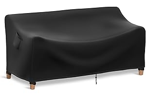 ADBAOBO Outdoor Furniture Cover, Patio Furniture Covers Waterproof, Outdoor Couch 3-Seater Sofa Bench Table Cover Heavy Duty 900D with Air Vent and Handles, 79" W x 37" D x 35" H inch, Black