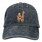 Funny Cute Sloth Riding Llama Adult Adjustable Fashion Cowboy Hat Navy