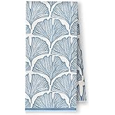 YRDBGHZDF Blue Abstract Ginkgo Leaf Kitchen Towels, Boho Abstract Fanshaped Dish Tea Towels, Mid Century Modern Art Deco Decorative Hand Towel for Bathroom Kitchen, 16x24 Inch