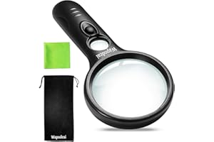 Wapodeai 3X 45X High Magnification, Suitable for Reading, Jewellery, Lnspection, Science (Black)