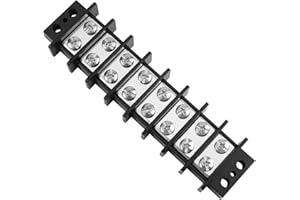 GLOSO TBE Double Row Stainless Terminal Blocks, Marine Grade, 4-14 AWG Cu, 75A/600V - 1 Pack, 8 Poles