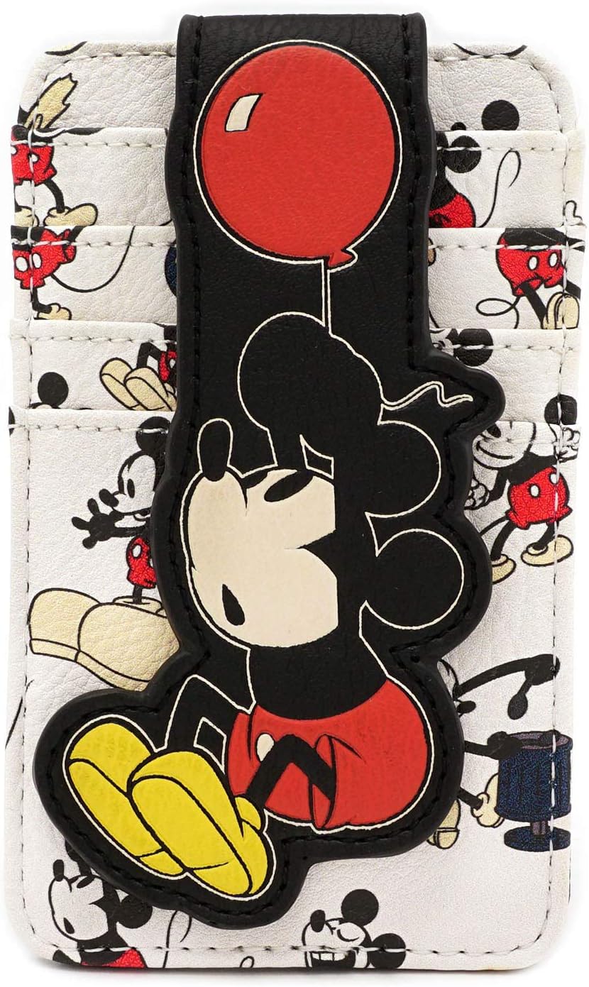 Loungefly Disney Mickey Mouse Balloon All Over Print Card Holder Wallet, Assorted, 7.62 cm x 12.7 cm x 2.54 cm - Image 3