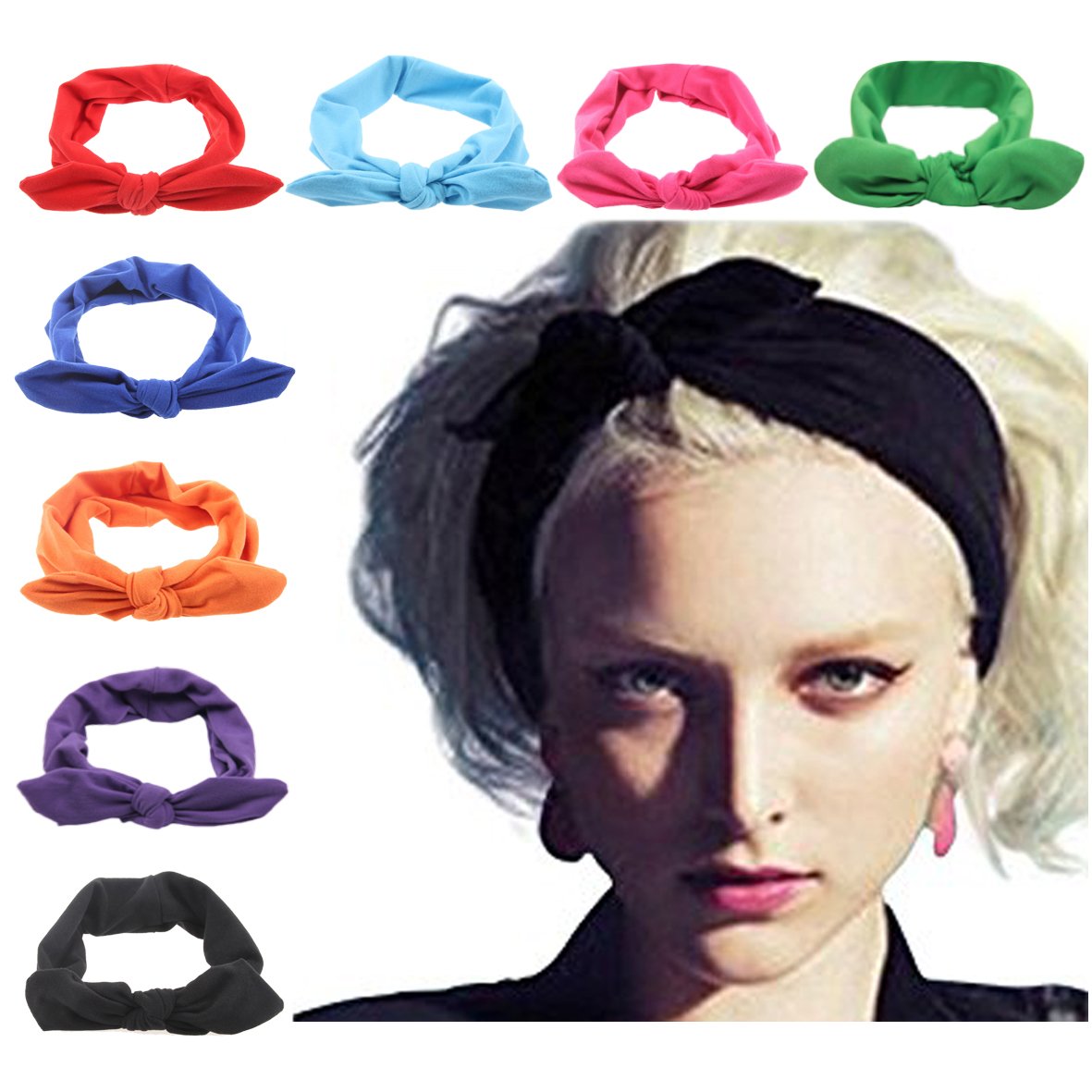 DRESHOW 8 Pack Women's Headbands Headwraps Hair Bands Bows Accessories