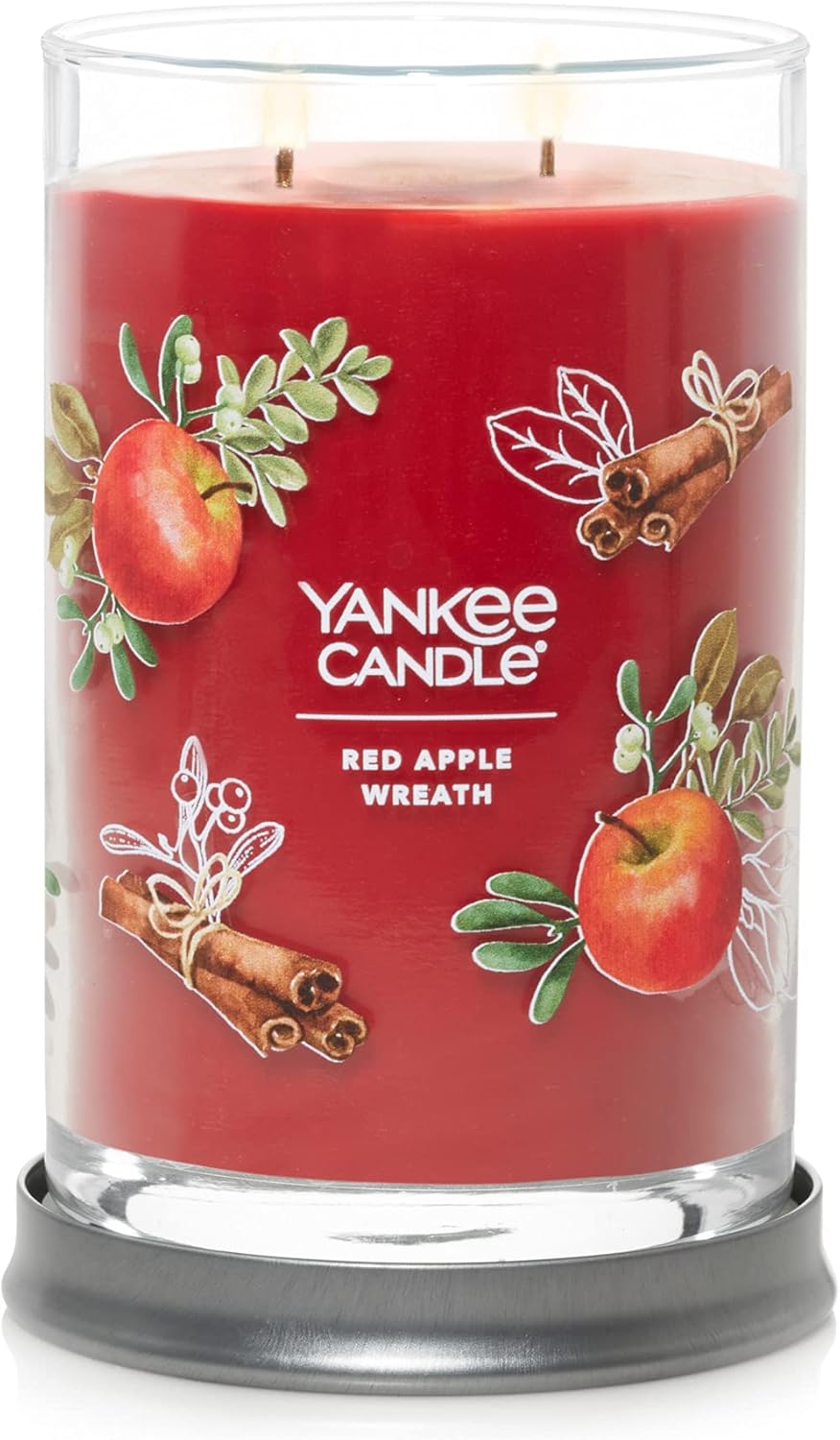 Candles & Holders - Yankee Candle Red Apple Wreath Scented, Signature 20oz Large Tumbler 2-Wick Candle, Over 60 Hours of Burn Time