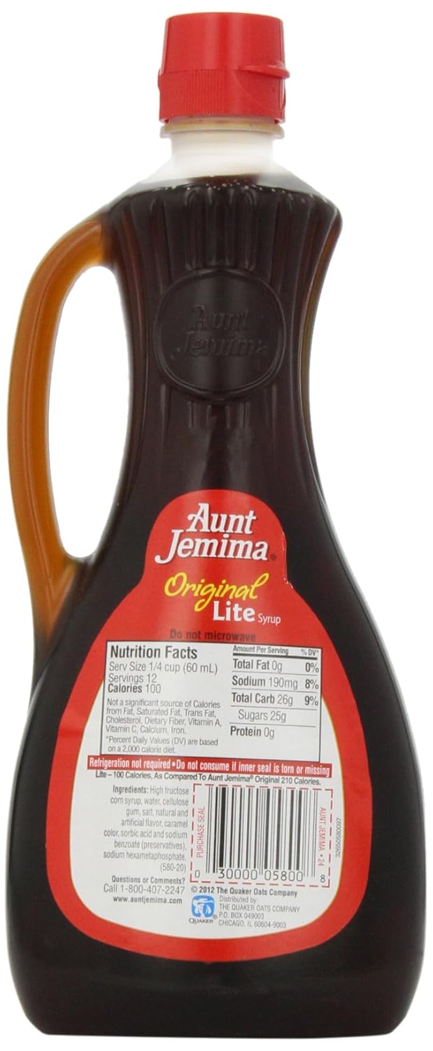 Aunt Jemima Syrup Nutrition Label Runners High Nutrition