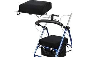Rollator Walker Seat Cushion for Seniors Memory Foam Pad with Adjustable Straps Washable Breathable Cover Support Cushion for