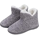 TUOBUQU Women Warm Bootie Slippers Fluffy Plush Indoor Outdoor Winter Booty Slippers