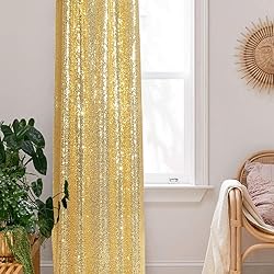 PartyDelight Gold 2FT X 8FT Sparkly Sequin Backdrop