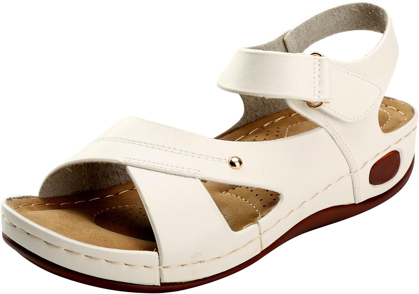Alexis Leroy Comfortable Insole Buckle Strap Vamp Women’s Wedge Sandals