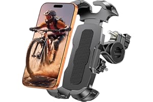 Zewdov Bike Phone Holder [Upgraded Reinforced Clamp], [1s Lock] Motorcycle Phone Mount, [360° Rotatable] Bike Phone Mount Compatible with iPhone 17 Pro Max/16/S25 Ultra, 4.7-6.9’’ Phones