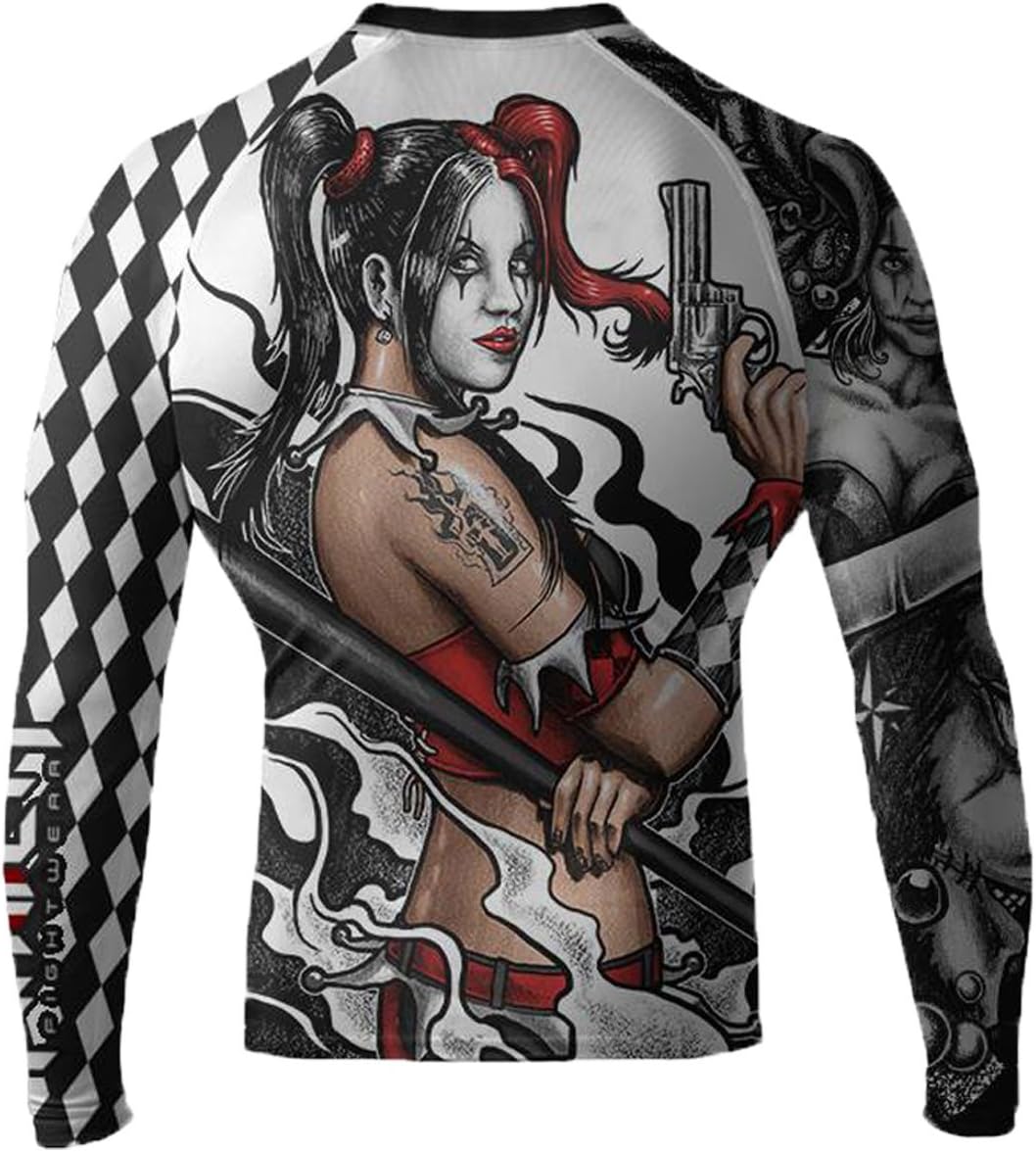 Raven Fightwear Men's The Harlequin Serenity MMA BJJ Rash Guard White